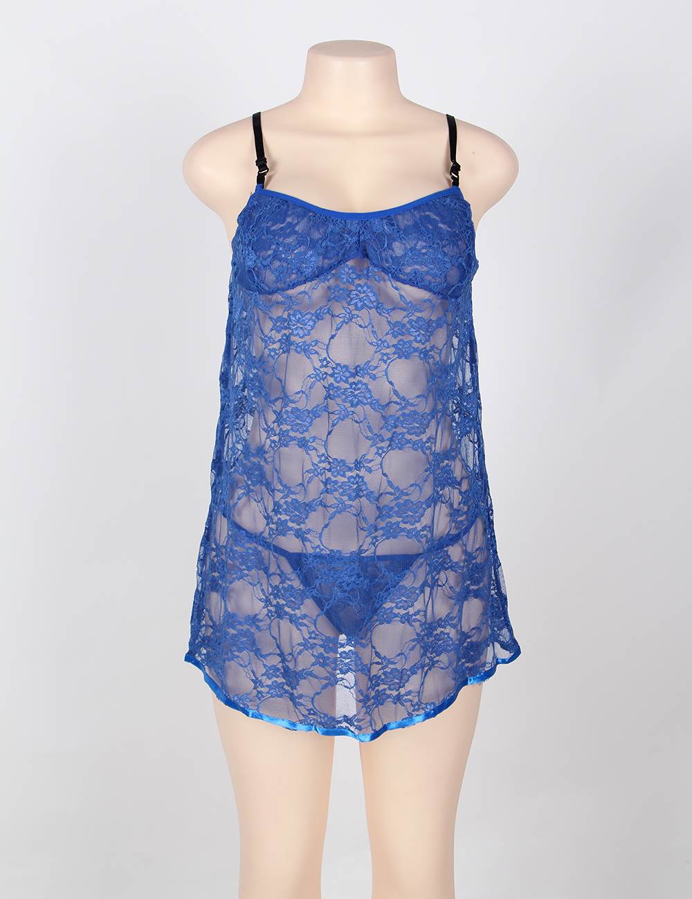 Dreamgirl Artic Blue Mesh Lace Babydoll & G-String main image 1