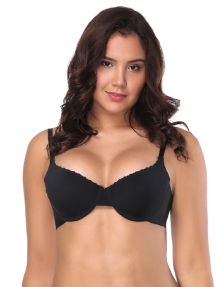 Black Smooth Seamless Push Up comfortable T-shirt Bra