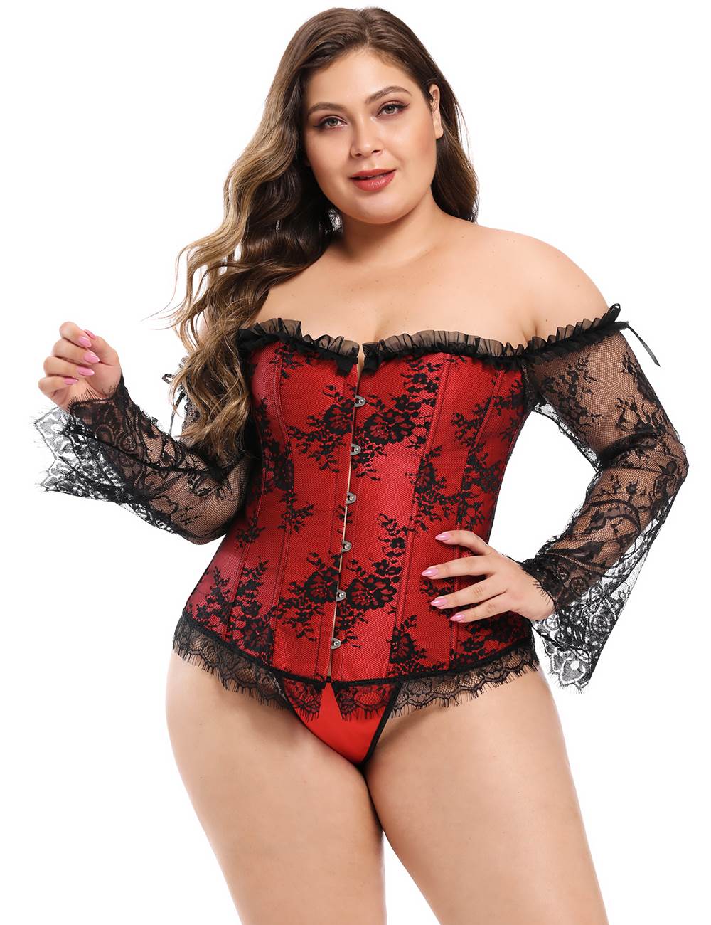 plus size corset with sleeves