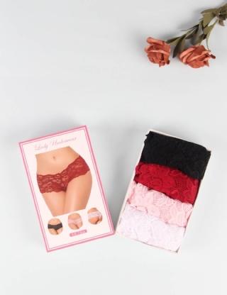 Sexy Floral Lace Panty 4in1 Box