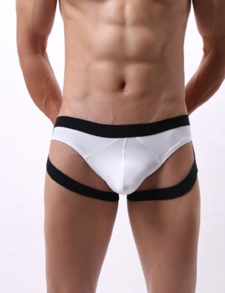 White Ice Silk Strappy Sexy Men's Underwear