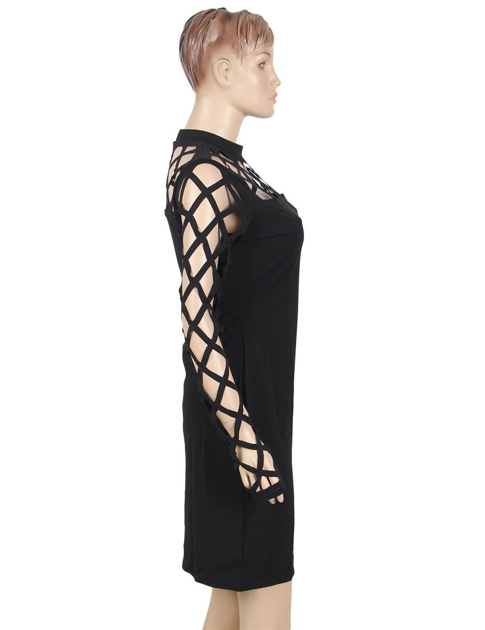 Wholesale Caged Fashion Sexy Black Slim Fit Bodycon Dress