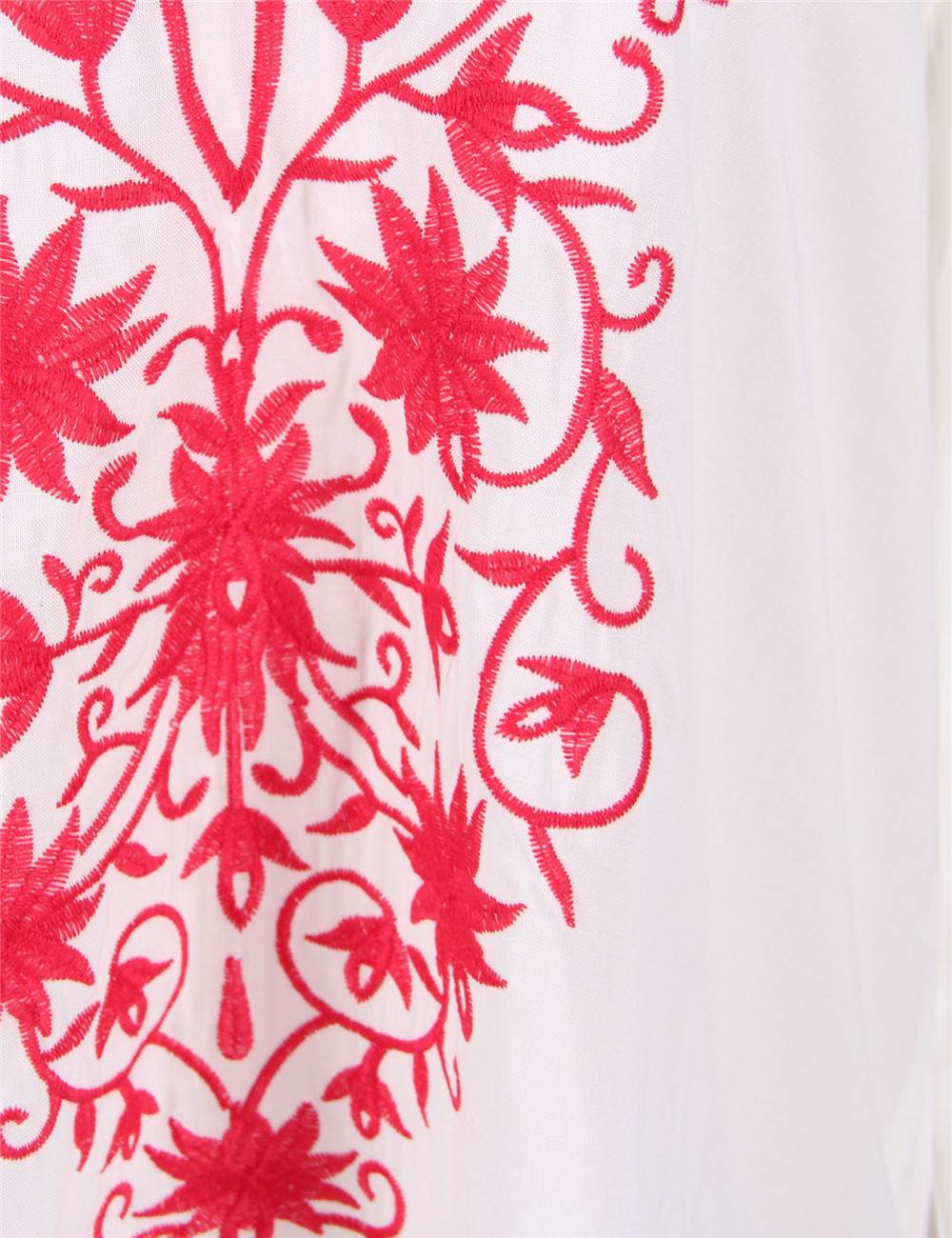 Cheap Embroidered Red Flower Long Sleeve Coverup From China